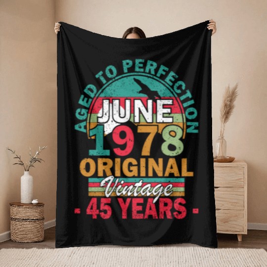 June 1978 Aged to Perfection June 1978 vintage Throw Blankets