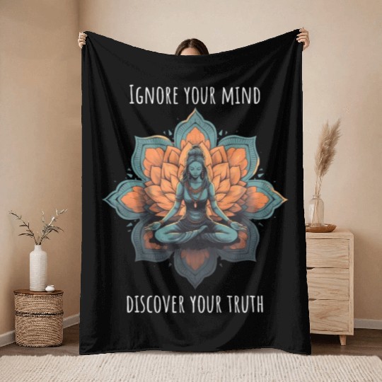 Women's Yoga Meditation Lotus Design Throw Blankets