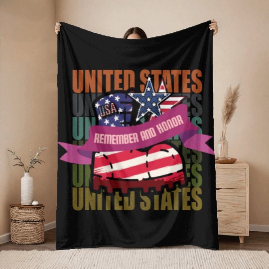 God bless America the land of the free Throw Blankets