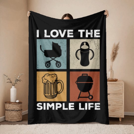 Discover I Love The Simple Life - Happy Fathers Day Throw Blankets