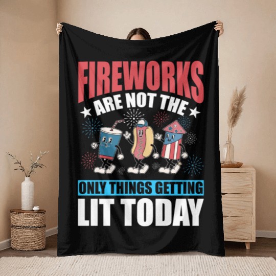 Fireworks are not the only things getting lit Throw Blankets
