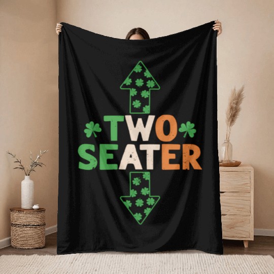 St Patric Day Two Seater St Patric Day Throw Blankets