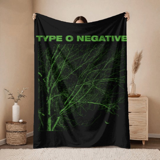 Type O Negative Tree Black Throw Blankets