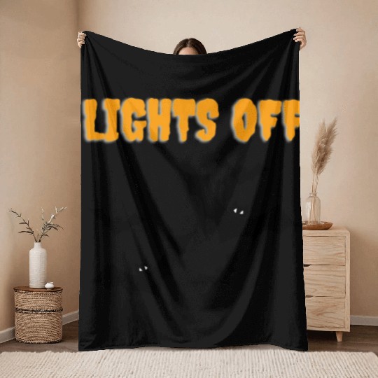 Lights off Scary Bats Halloween Throw Blankets