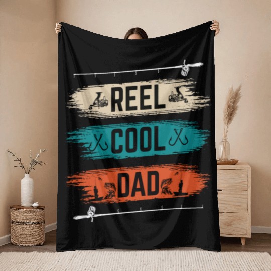 reel cool dad Throw Blankets