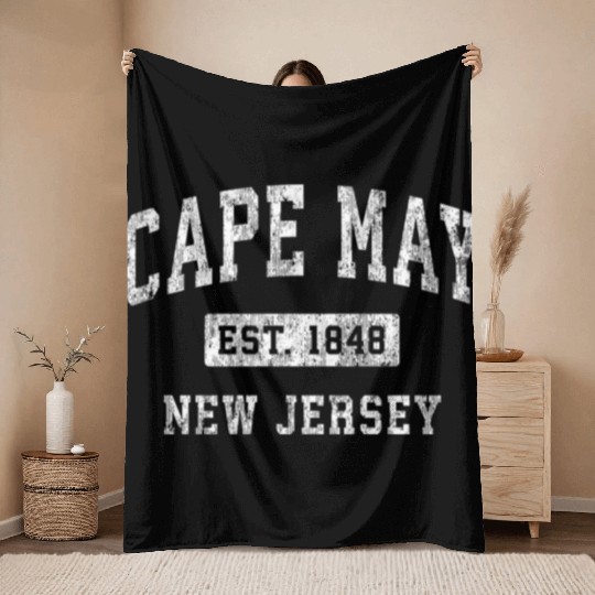 Cape May New Jersey Nj Established Sports Throw Blankets