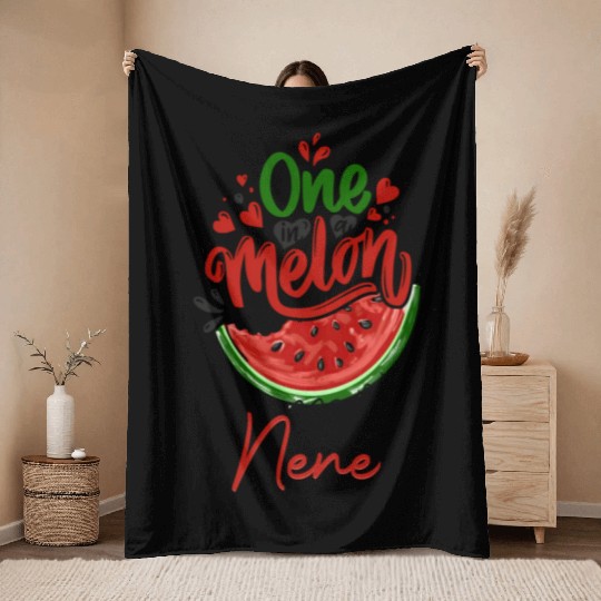 One In A Melon Nene Throw Blankets