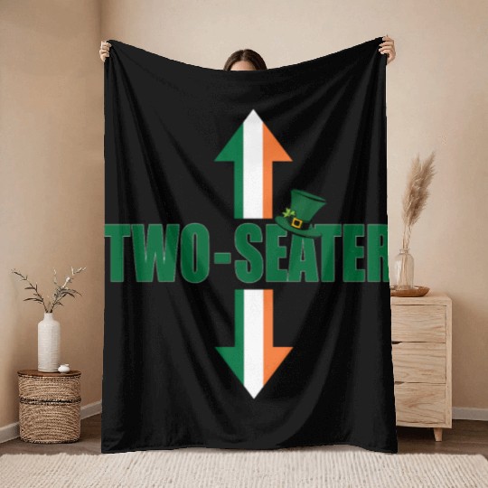 Irish Flag Two Seater Party-Trashy Humor Throw Blankets