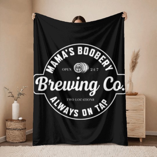 Awesome Mama'S Boobery Brewing Co Breastfeeding Throw Blankets