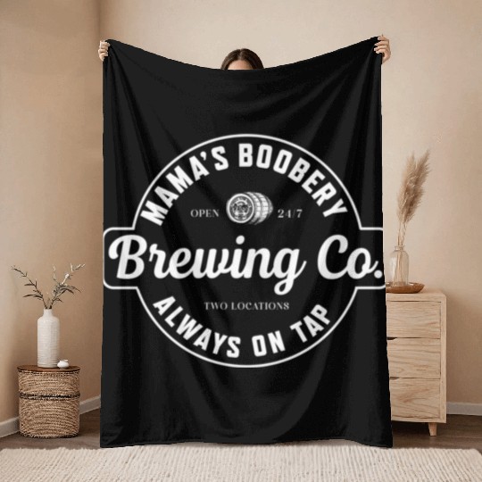 Awesome Mama'S Boobery Brewing Co Breastfeeding Throw Blankets