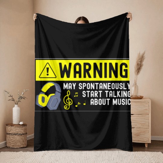 Dj Techno Vinyl Throw Blankets