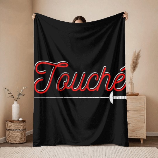 Touche Fencing Throw Blankets