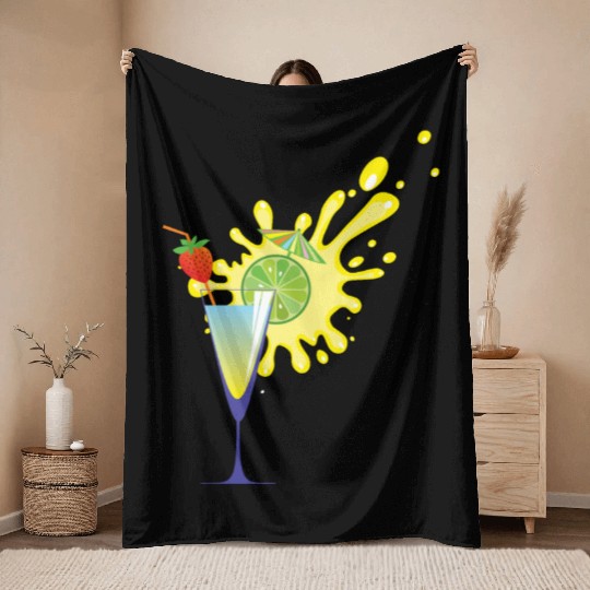 Fresh Summer Juice Throw Blankets