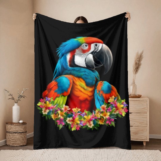 Beautiful Nature - Macaw 01 Throw Blankets