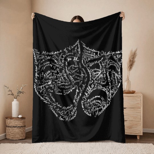 Comedy Tragedy Word Throw Blankets