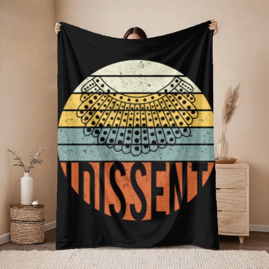 I Dissent Quote Throw Blankets