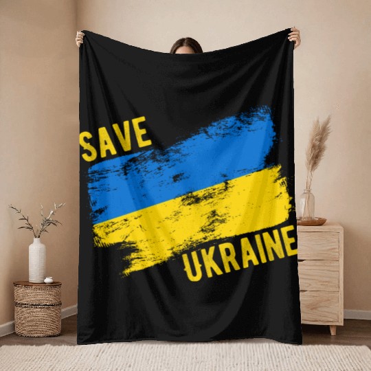 Save Ukraine Throw Blankets