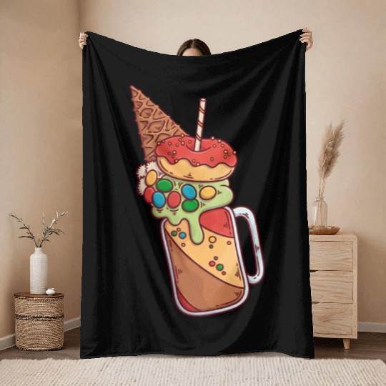 Chocolate Candy Shake Throw Blankets