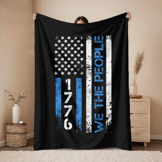 We the people 1776 Independence Day US Patriots Throw Blankets
