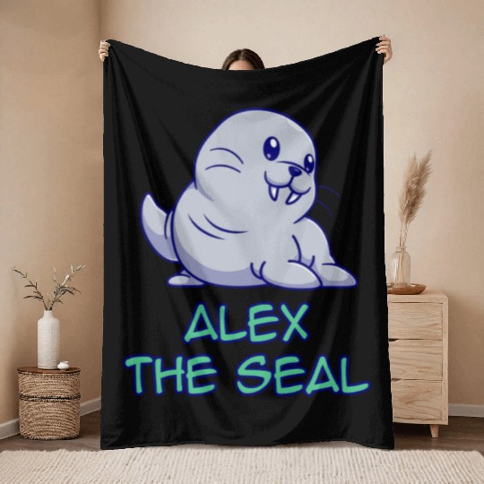 Alex The Seal Throw Blankets
