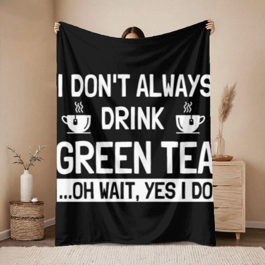 Funny Green Tea Costume For Tea Lover Throw Blankets