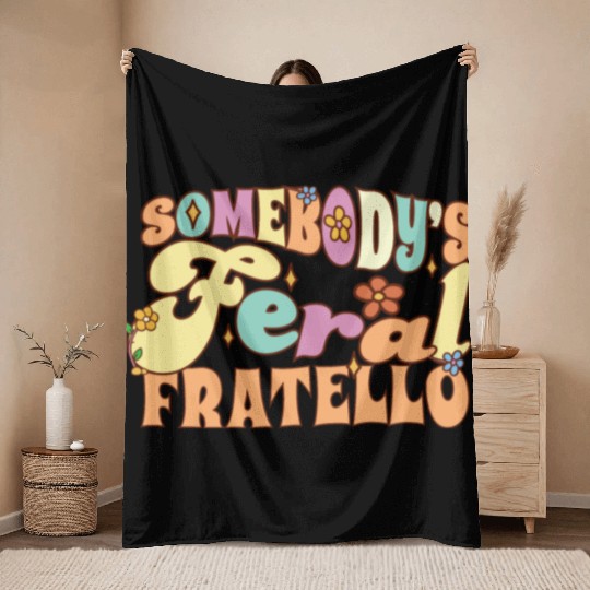 Somebody's Feral Brother Italian Brother Wild Throw Blankets