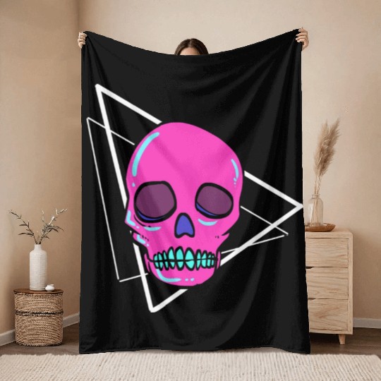 Dead Inside Skull Artist Gift Throw Blankets
