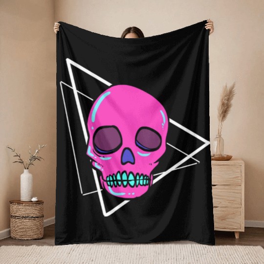 Dead Inside Skull Artist Gift Throw Blankets