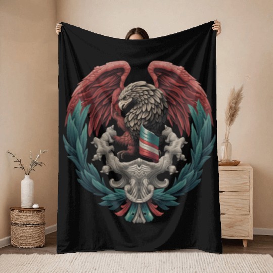 Águila Mexicana,The Mexican eagle Throw Blankets