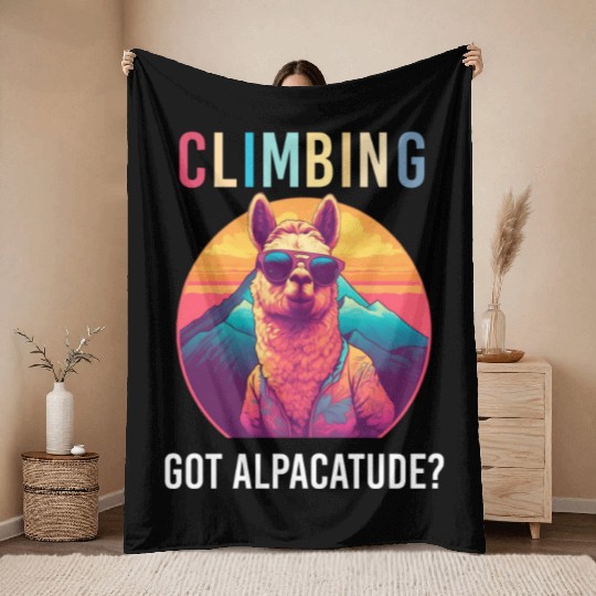 Funny Alpaca with Sunglasses - Alpacatude Throw Blankets