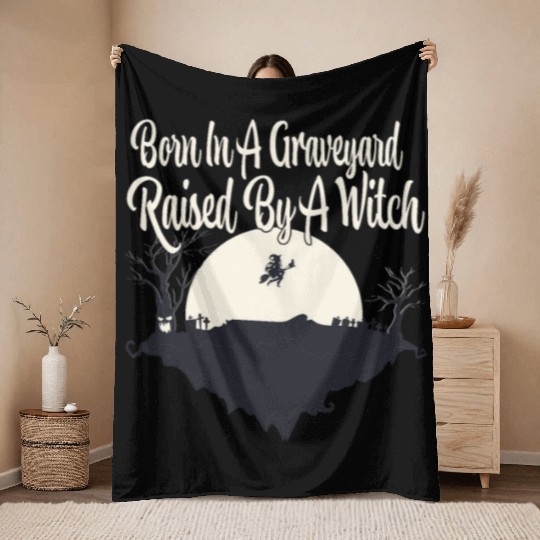 Halloween Witch Ghost Monster Horror Fans Throw Blankets