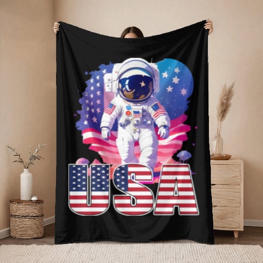 USA Pride American Flag Patriotic Design Throw Blankets