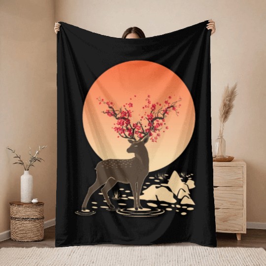 THE SACRED DEER | NATURE HOLY SPIRIT Throw Blankets