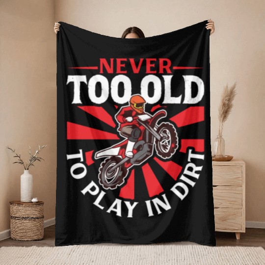 Dirt Bike Dirt Bike Riding Motocross Dirt Biking Throw Blankets