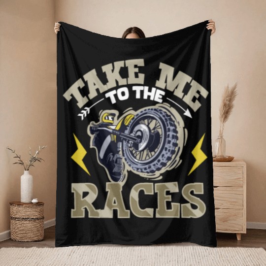 Dirt Bike Dirt Bike Riding Motocross Dirt Biking Throw Blankets