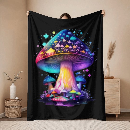 Mystical Fungi Throw Blankets