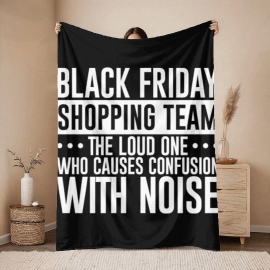 Black Friday Shopping Team 1 Throw Blankets