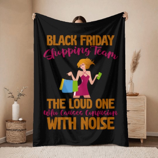 Black Friday Shopping Team 4 Throw Blankets