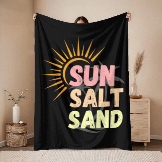 sun, salt, sand, sunset sunshine for beach lovers Throw Blankets