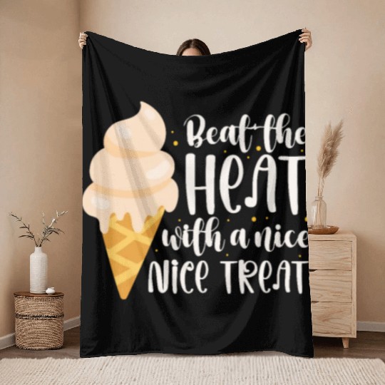 Beat The Heat With A Nice Nice Treat, Ice Cream Throw Blankets