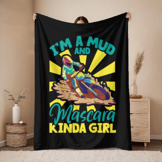 Dirt Bike Dirt Bike Riding Motocross Dirt Biking Throw Blankets