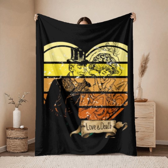 love or death vintage Throw Blankets design