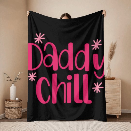 Daddy chill 80s Throw Blankets