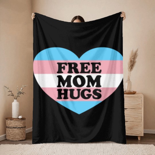 Free Mom Hugs Trans Flag LGBTQ Transgendertransgen Throw Blankets