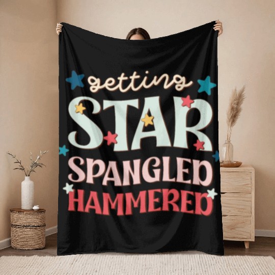 Getting Star Spangled Hammered, Independence Day Throw Blankets