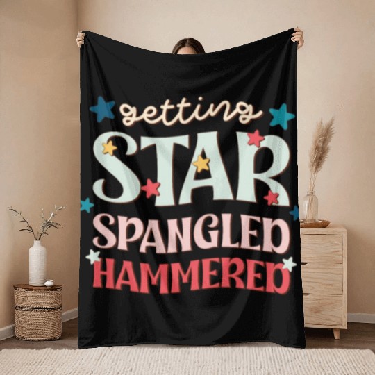 Getting Star Spangled Hammered, Independence Day Throw Blankets