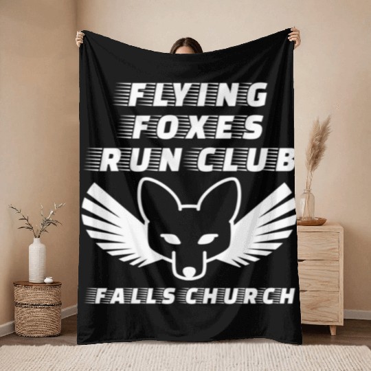 Flying Foxes Run Club Falls Church Throw Blankets