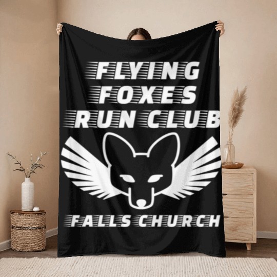 Flying Foxes Run Club Falls Church Throw Blankets