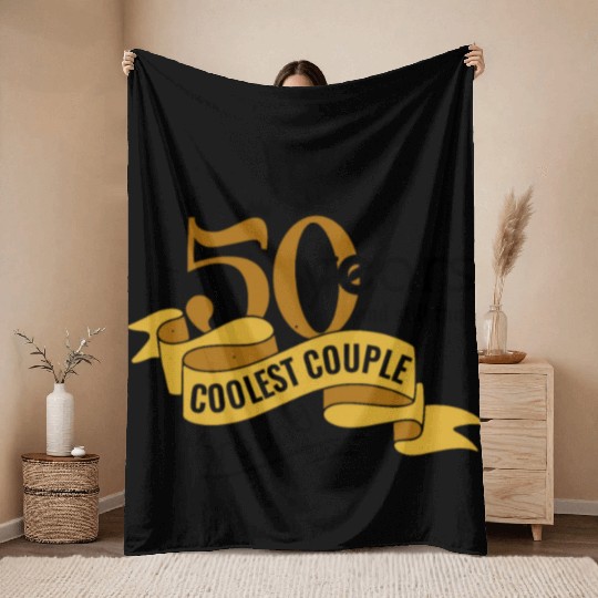 50th Wedding Anniversary Husband Wife Marriage Throw Blankets