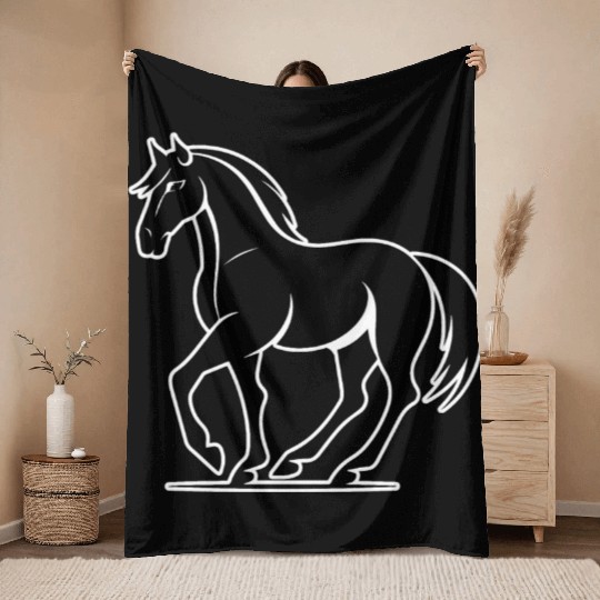 Horse Equine Pony Throw Blankets